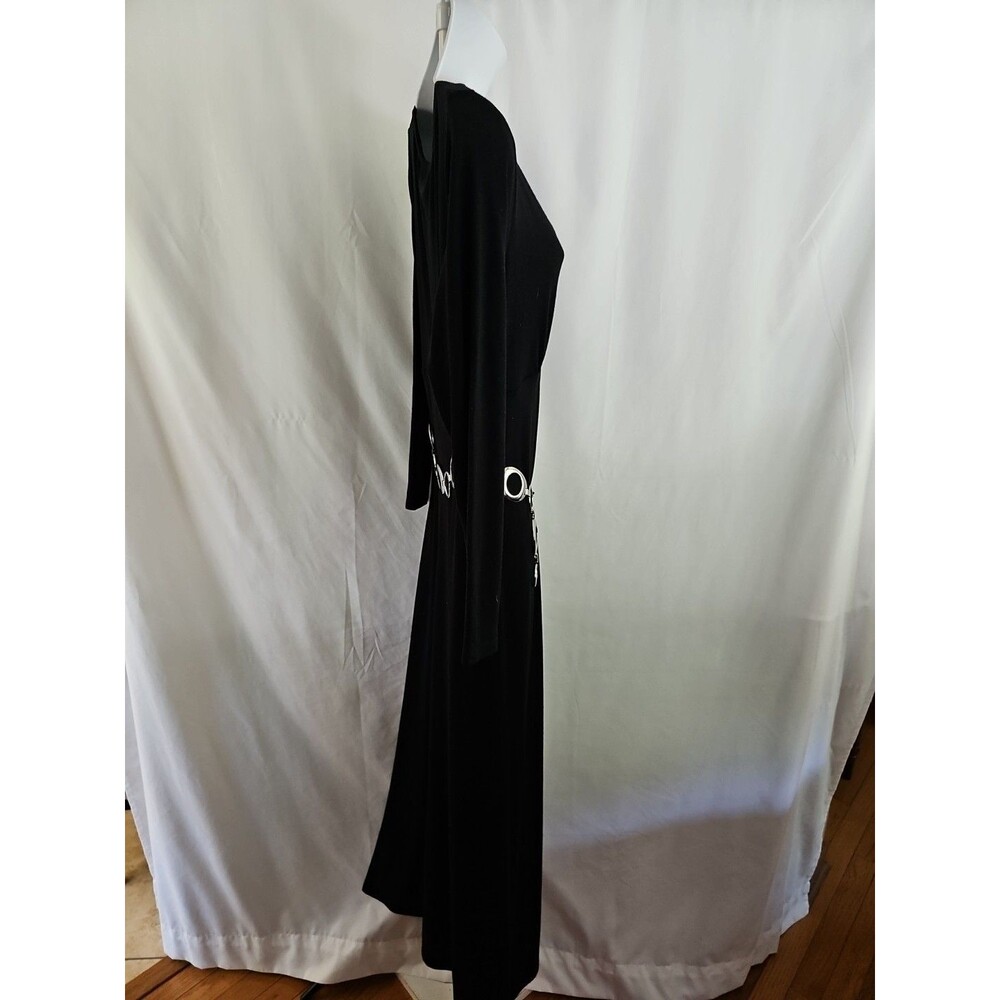 Nicole Miller Dress Women's Black Belted Hadley Ponte Knit Dress Long Sleeve Med - Picture 6 of 11